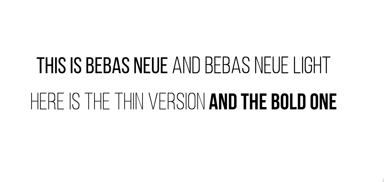 Bebas Neue font sample