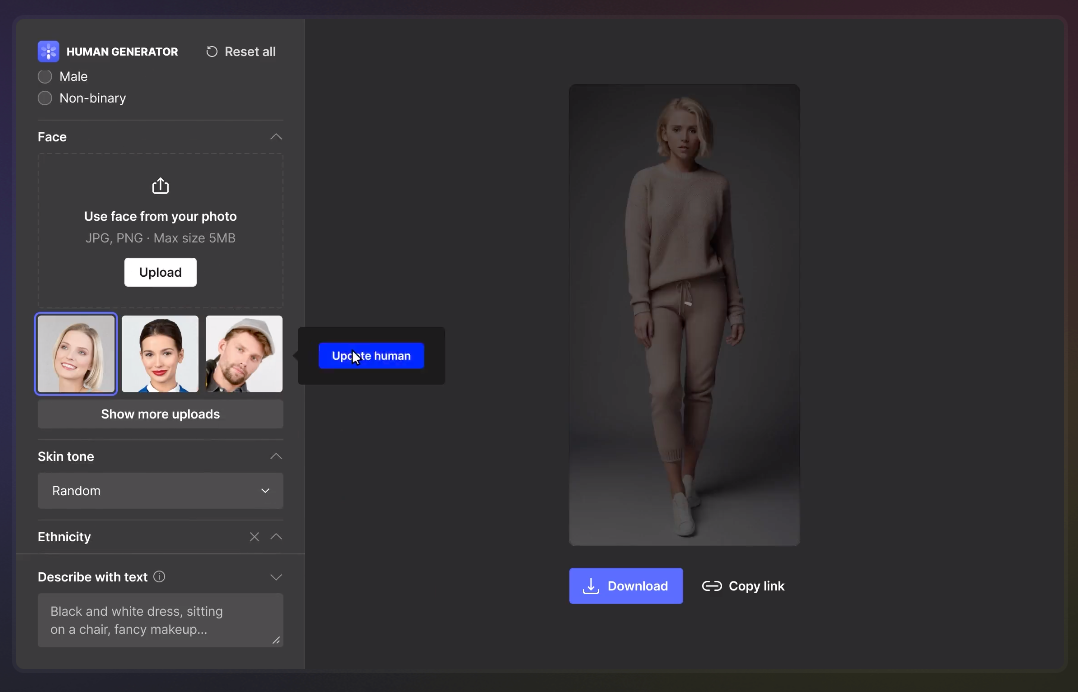 Generated Photos Human Generator Screenshot