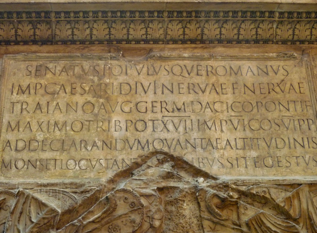 Latin inscription on Trajan’s Column