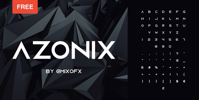 Azonix all-caps font sample