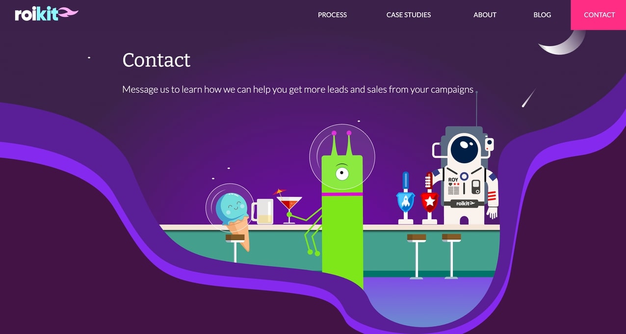 An image of the roikit contact form on their website.