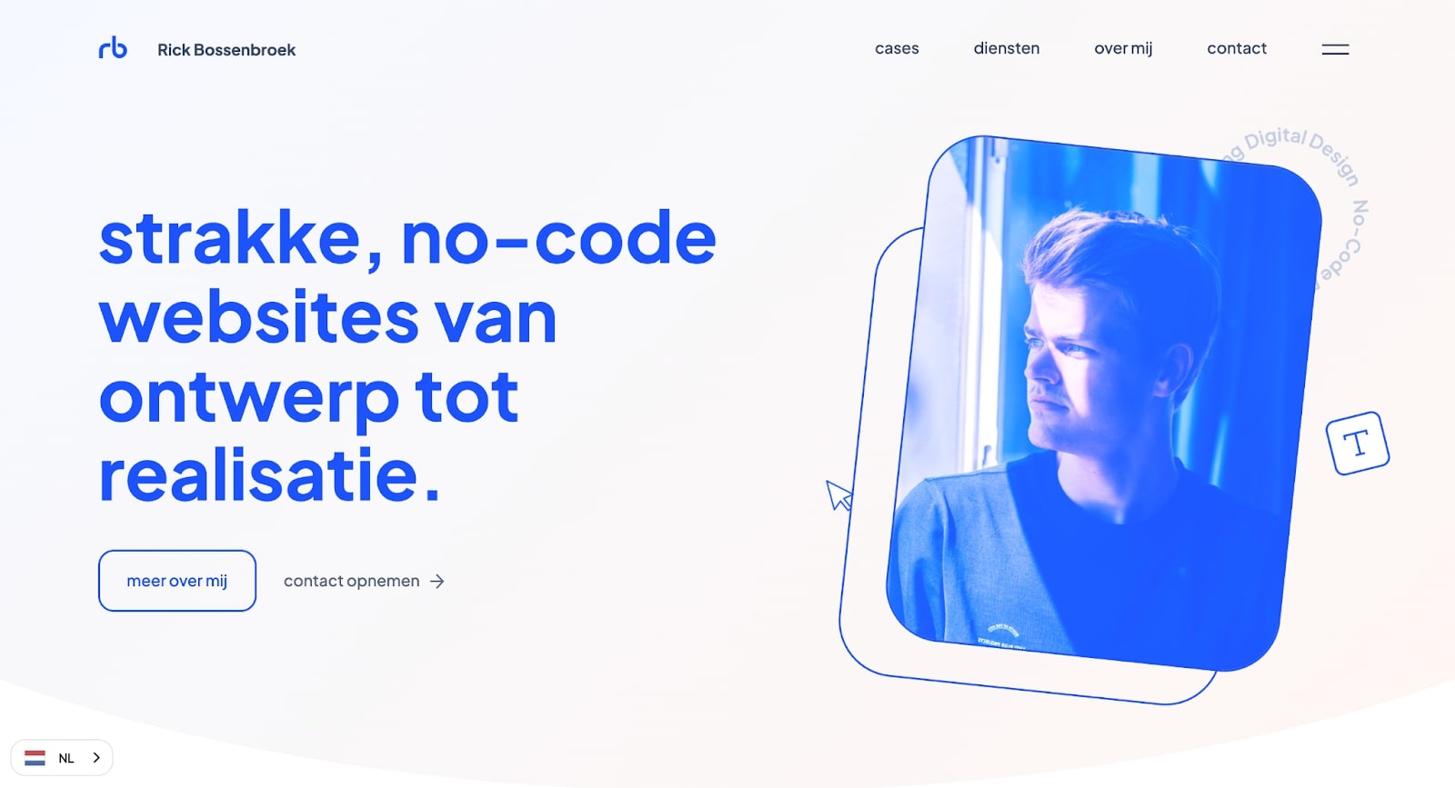 Screenshot of Rick Bossenbroek's portfolio homepage