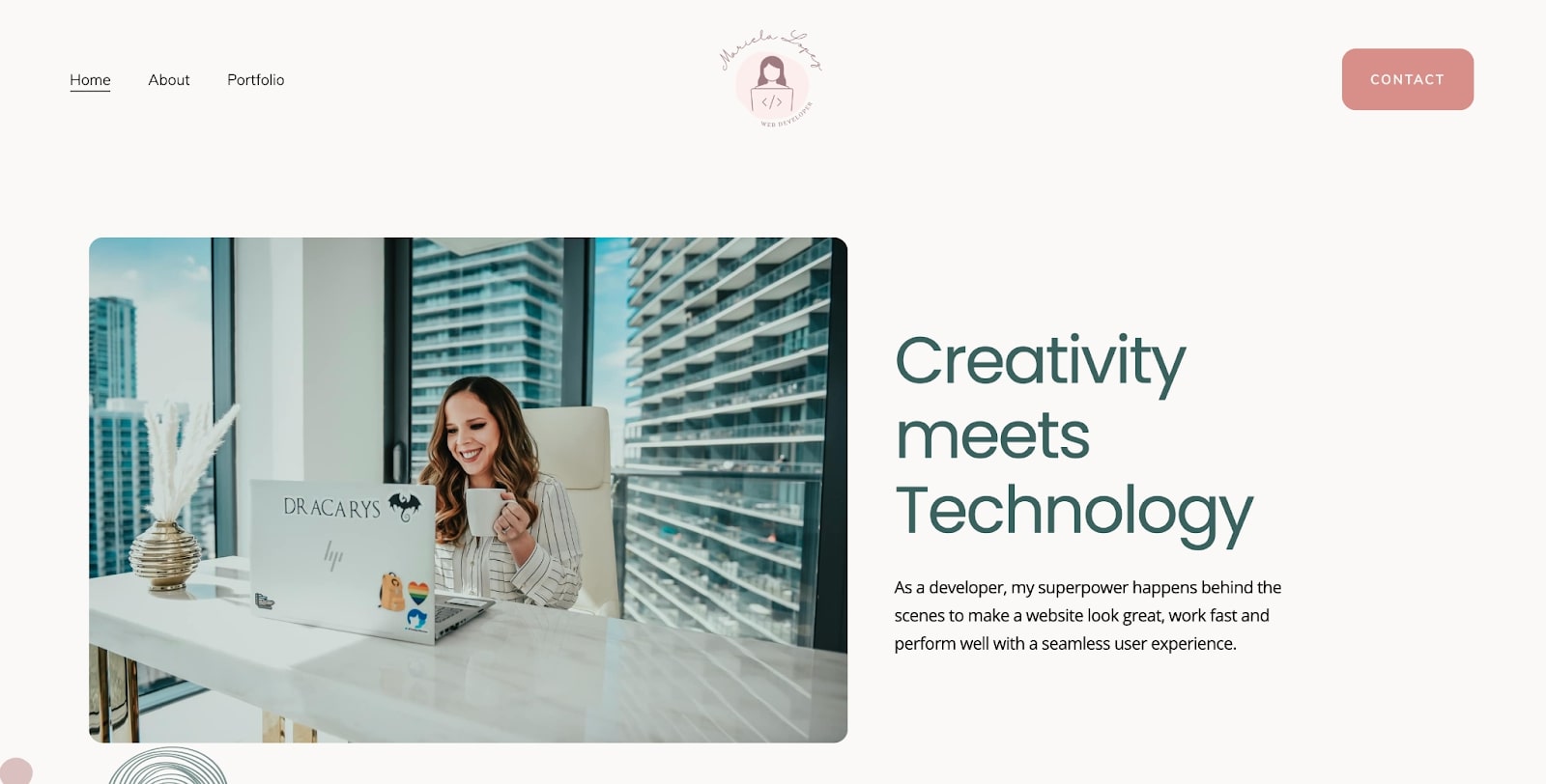 Screenshot of Mariela Lopez's portfolio homepage