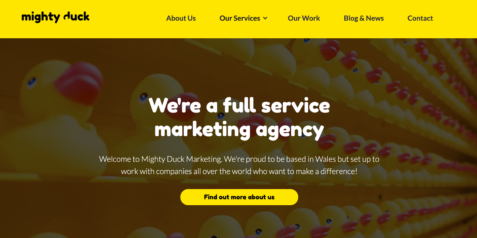 Mighty Ducky Marketing homepage