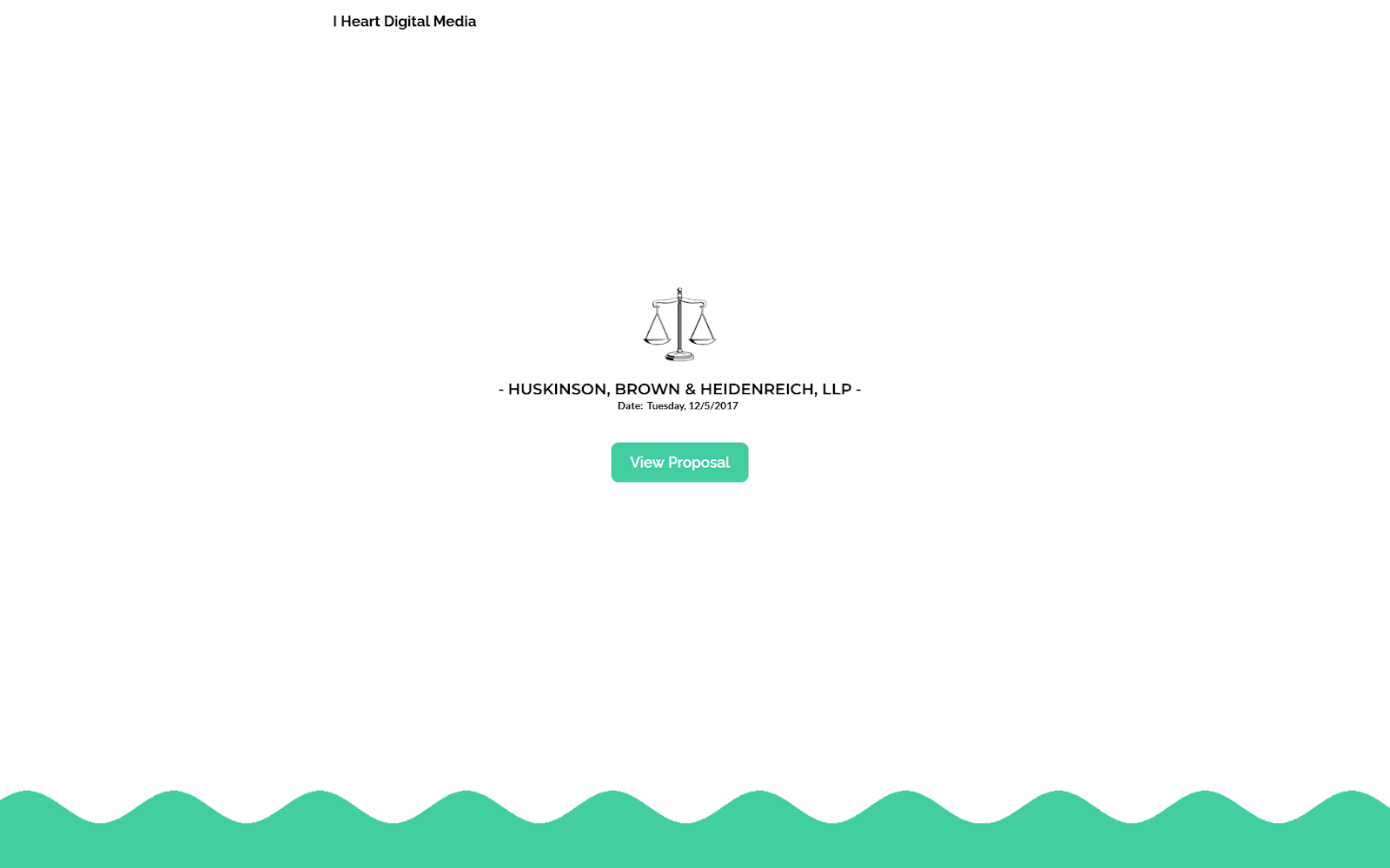A screenshot of a project proposal website’s homepage. It begins with a company logo and a call to action that says “View Proposal.”