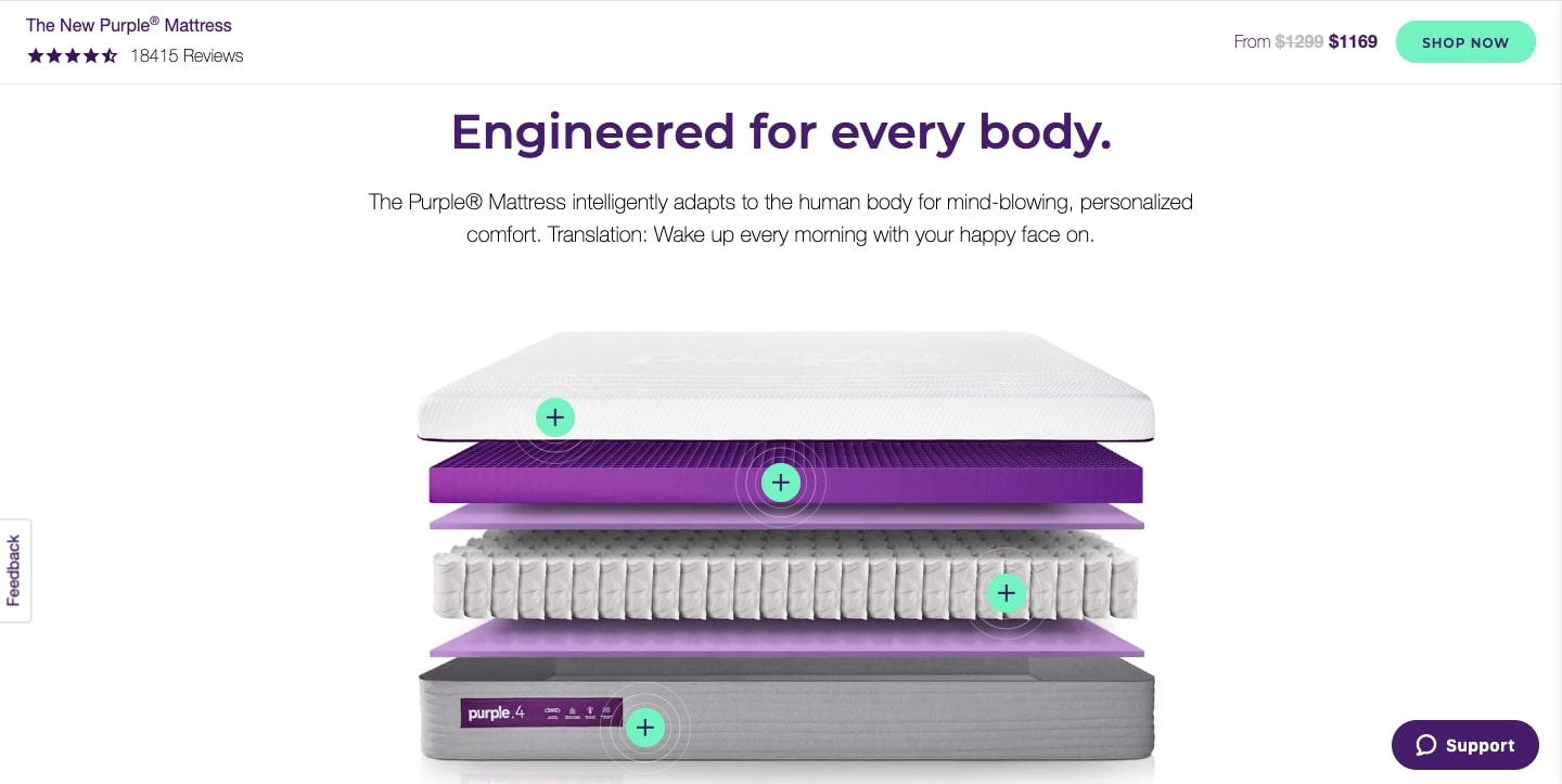 purple mattress website