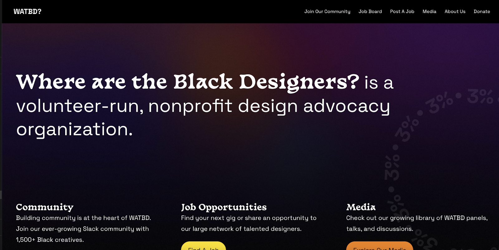An image of the Where are the Black Designers? website.