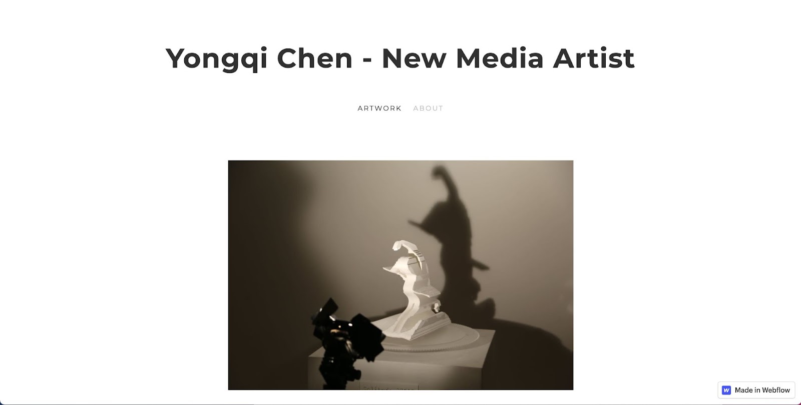 An image of Yongqi Chen's portfolio site.