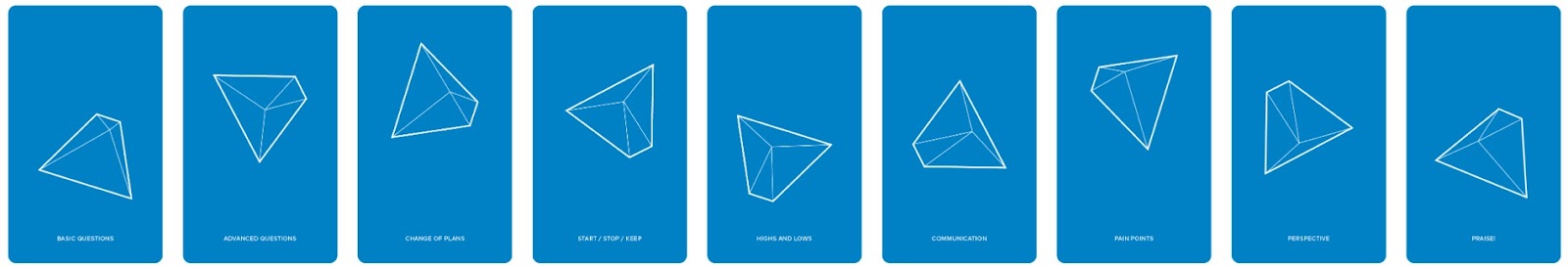 A deck of cards Edgar Allan made to facilitate their retrospectives.