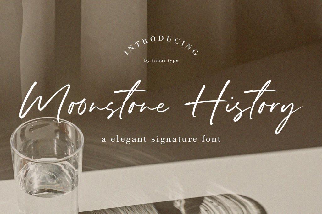 Moonstone History font sample
