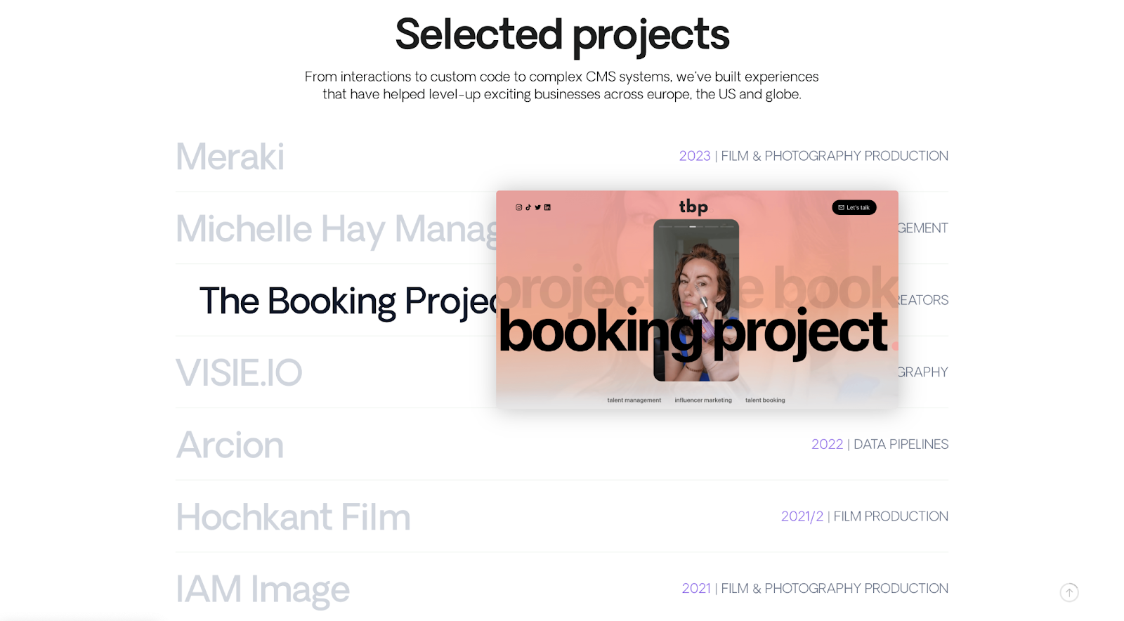 MN Studio’s web design portfolio highlights selected projects that cover crafting interactions, custom code, and complex CMS systems.