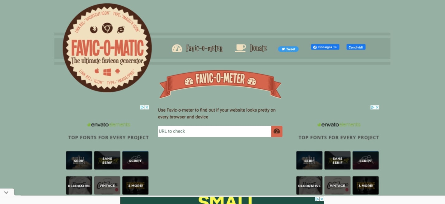 An image of the Favic-o-matic home page.