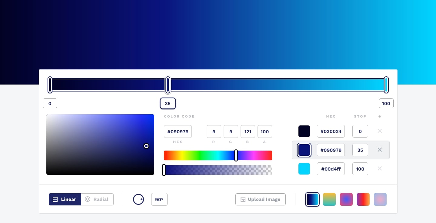 css gradient color picker