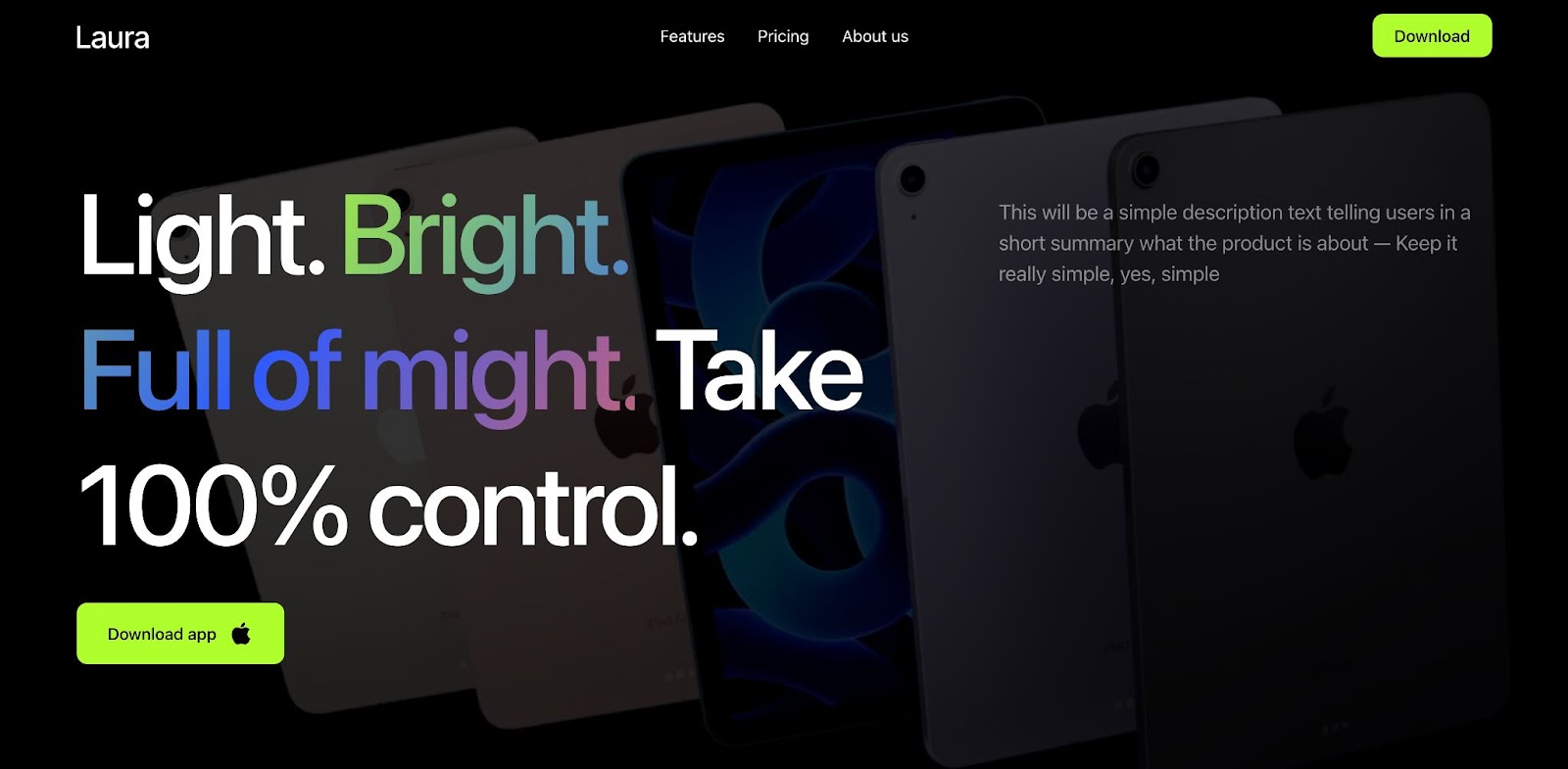 An image of the Laura Landing Page Template.