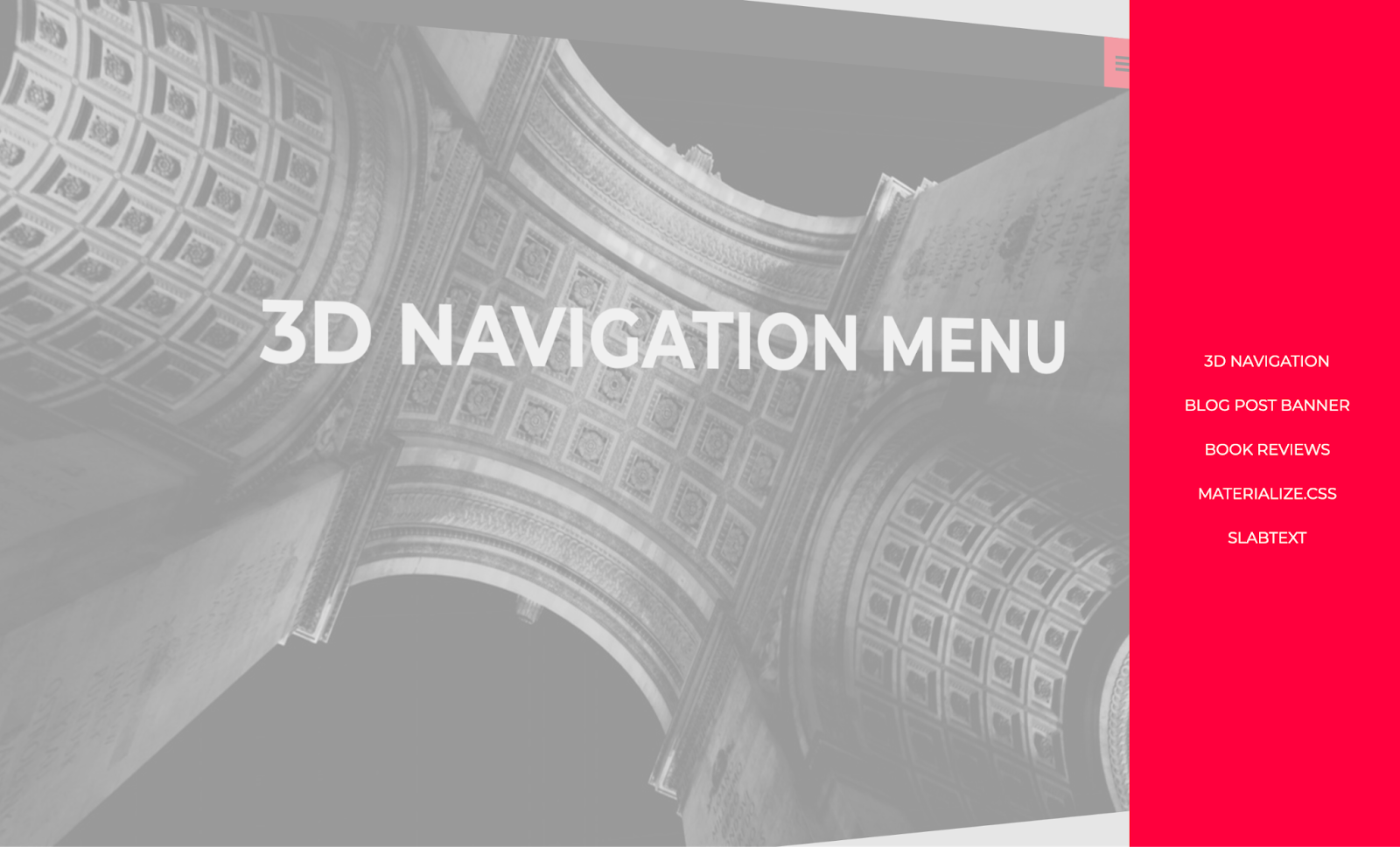 A 3D Navigation Menu created by Aaron Grieve.