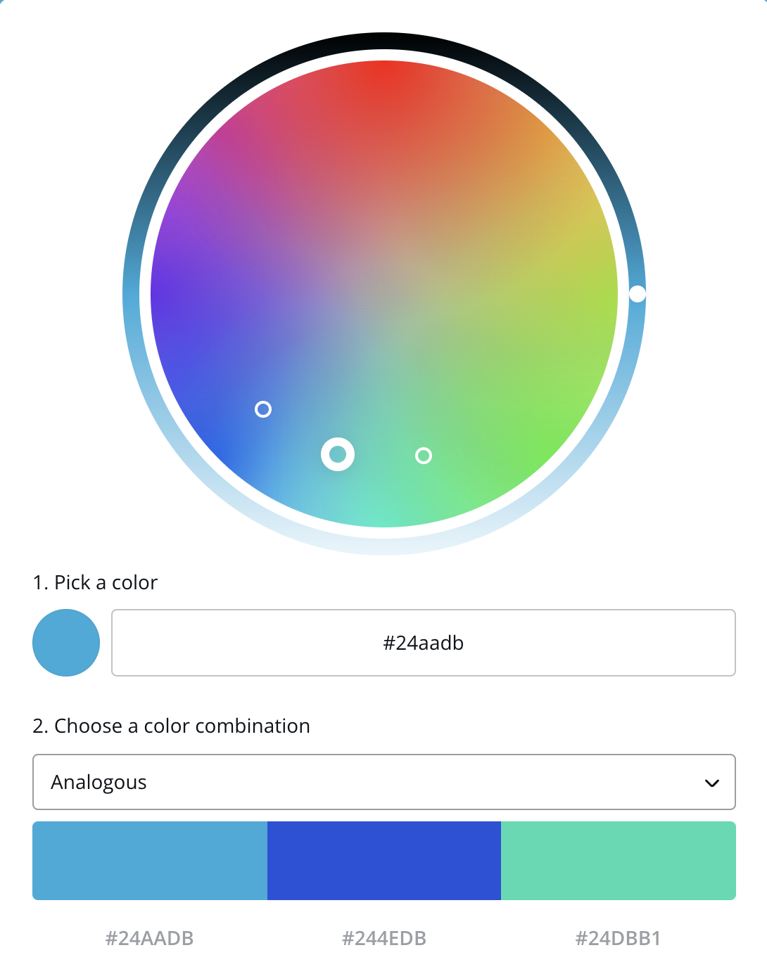 An image of Canva's color picker tool.