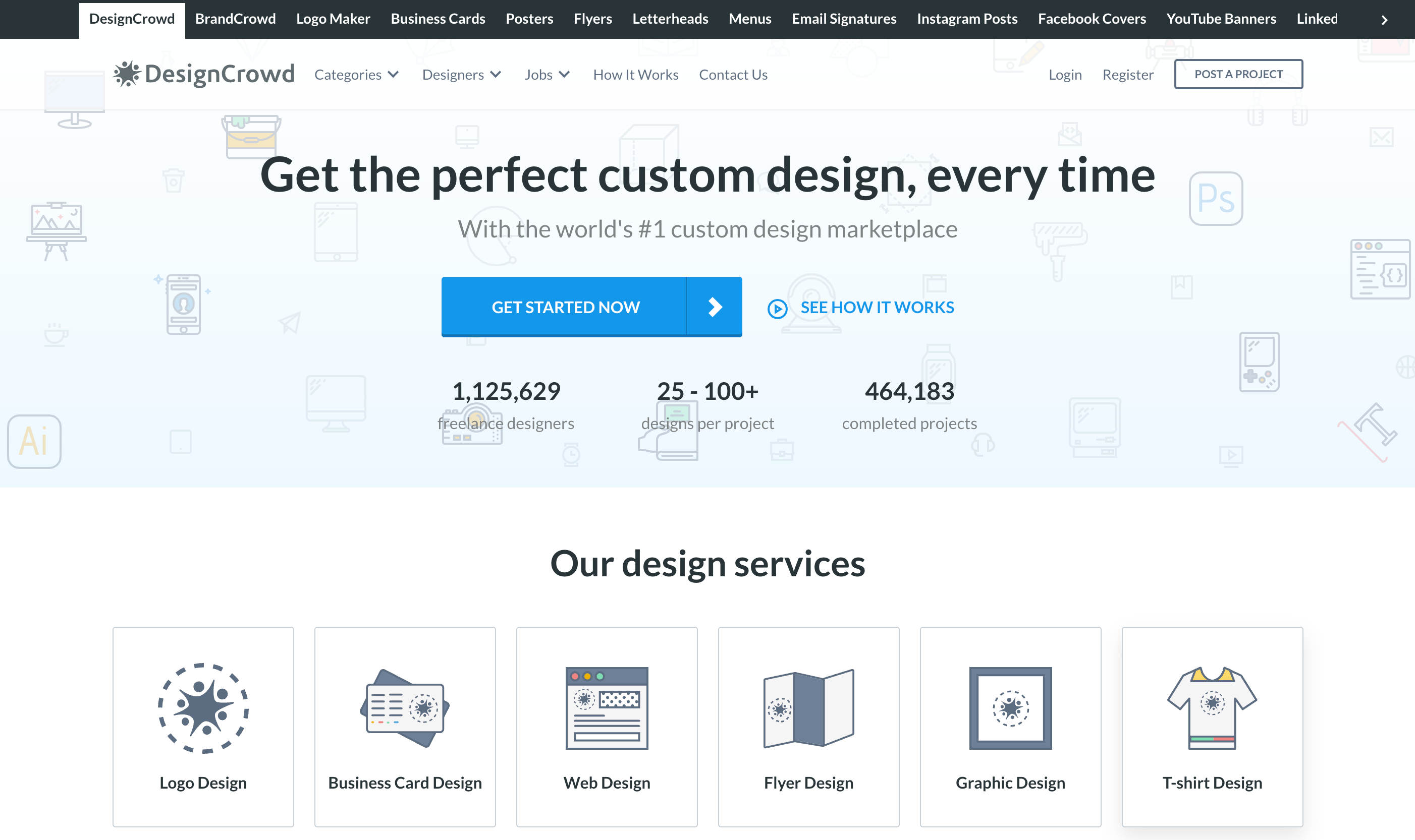 DesignCrowd homepage