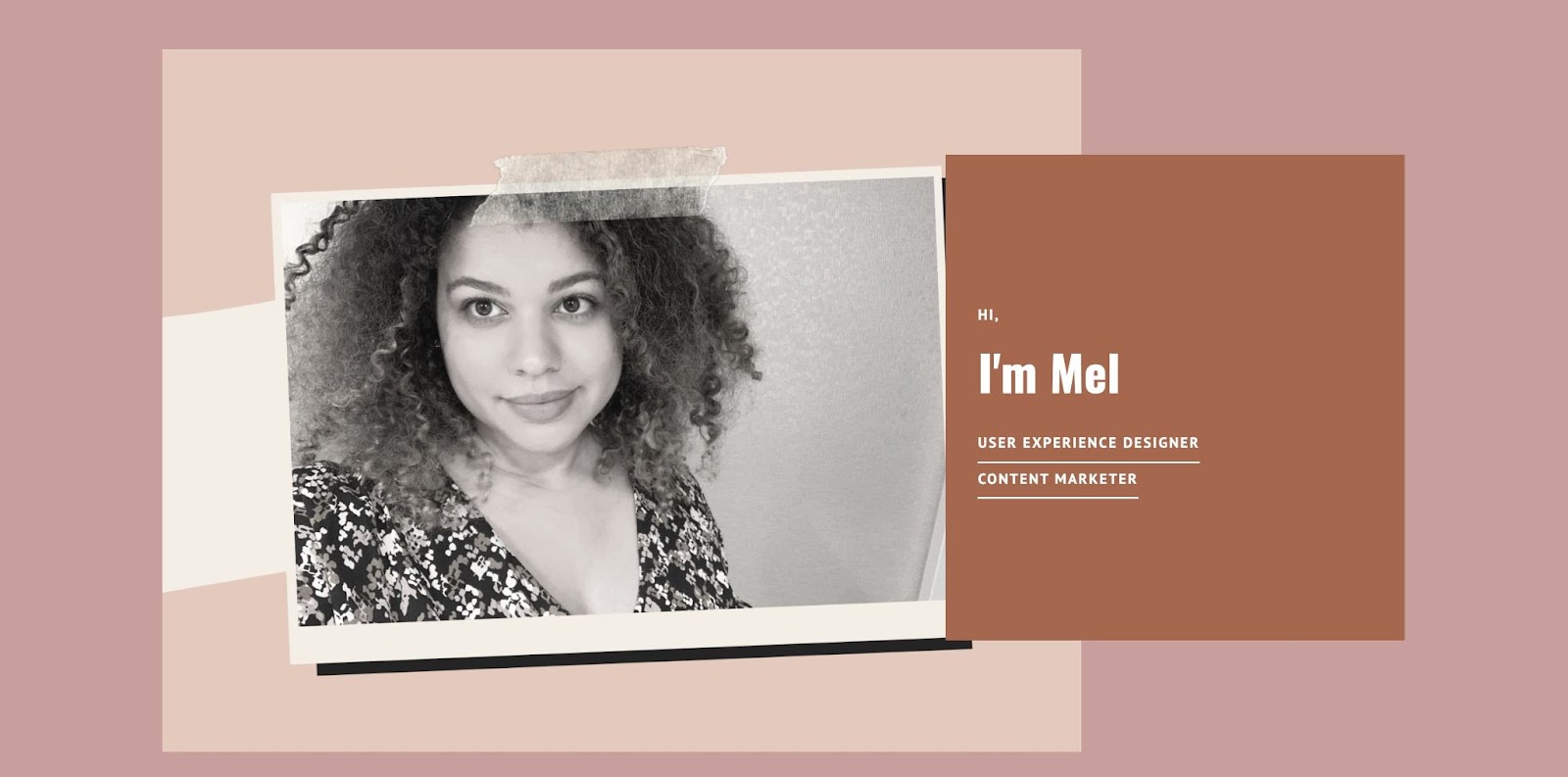 An image of Mel Perry's portfolio website.