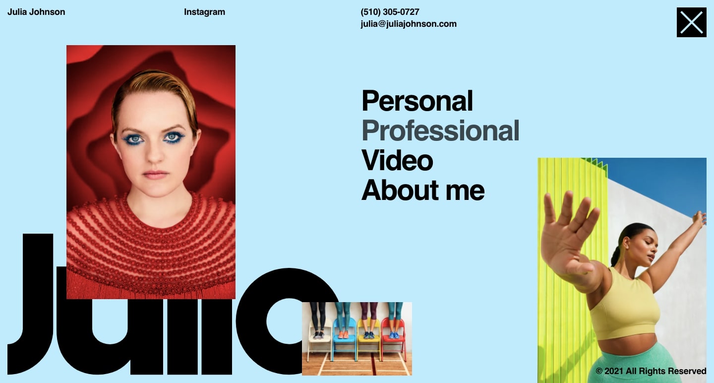An image of Julia Johnson's photography portfolio.