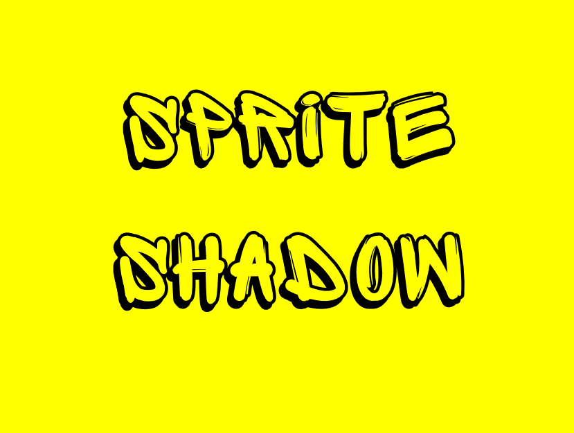 The words “Sprite Shadow” written on a yellow background in the bubble graffiti font of the same name.