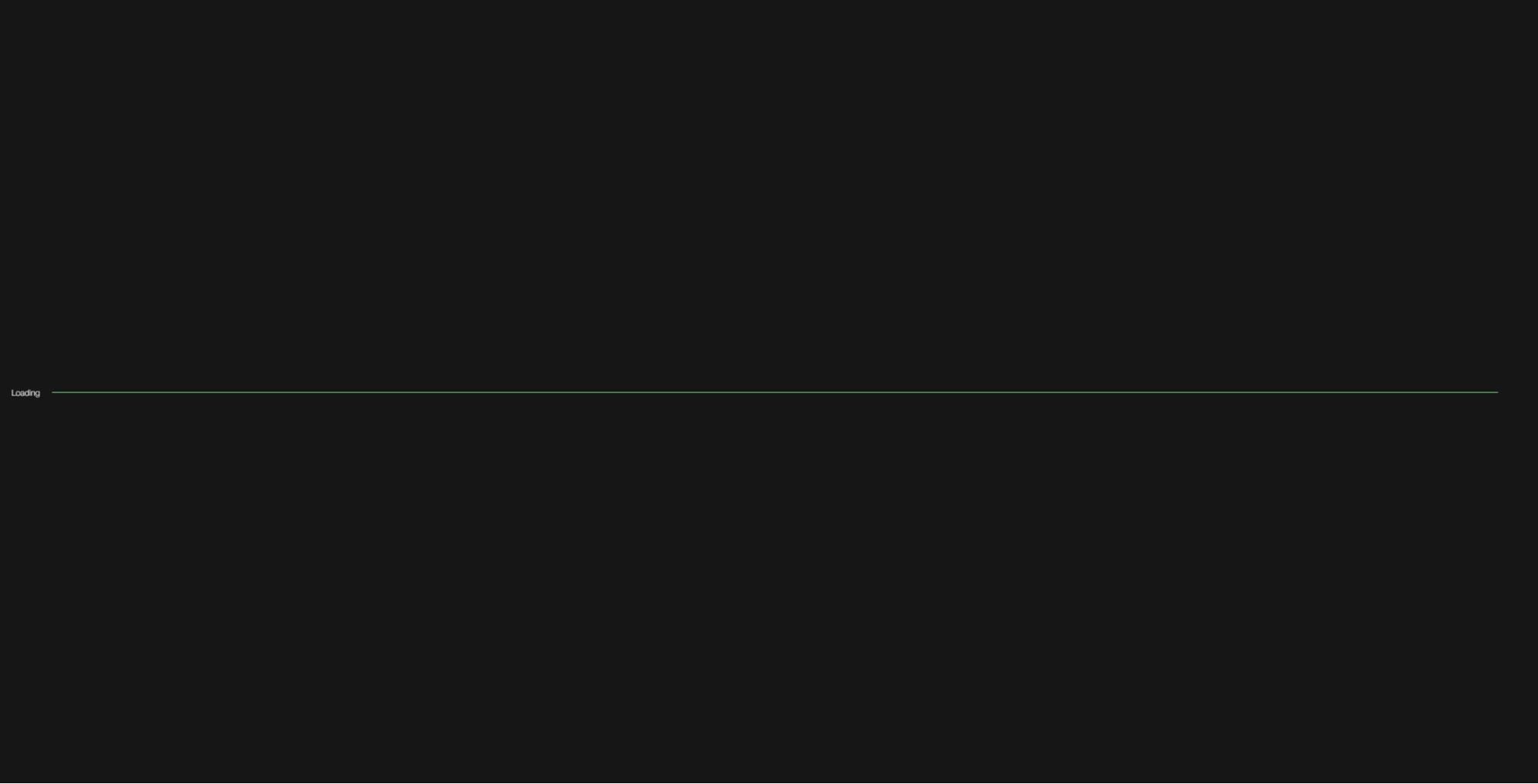 Screenshot of Eonix loading animation with the word “loading” to the screen’s left side and a green line showing the site’s loading progress.