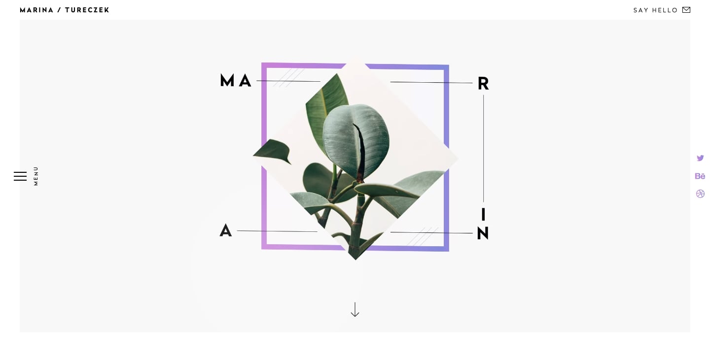 An image of Marina Tureczek’s portfolio website.