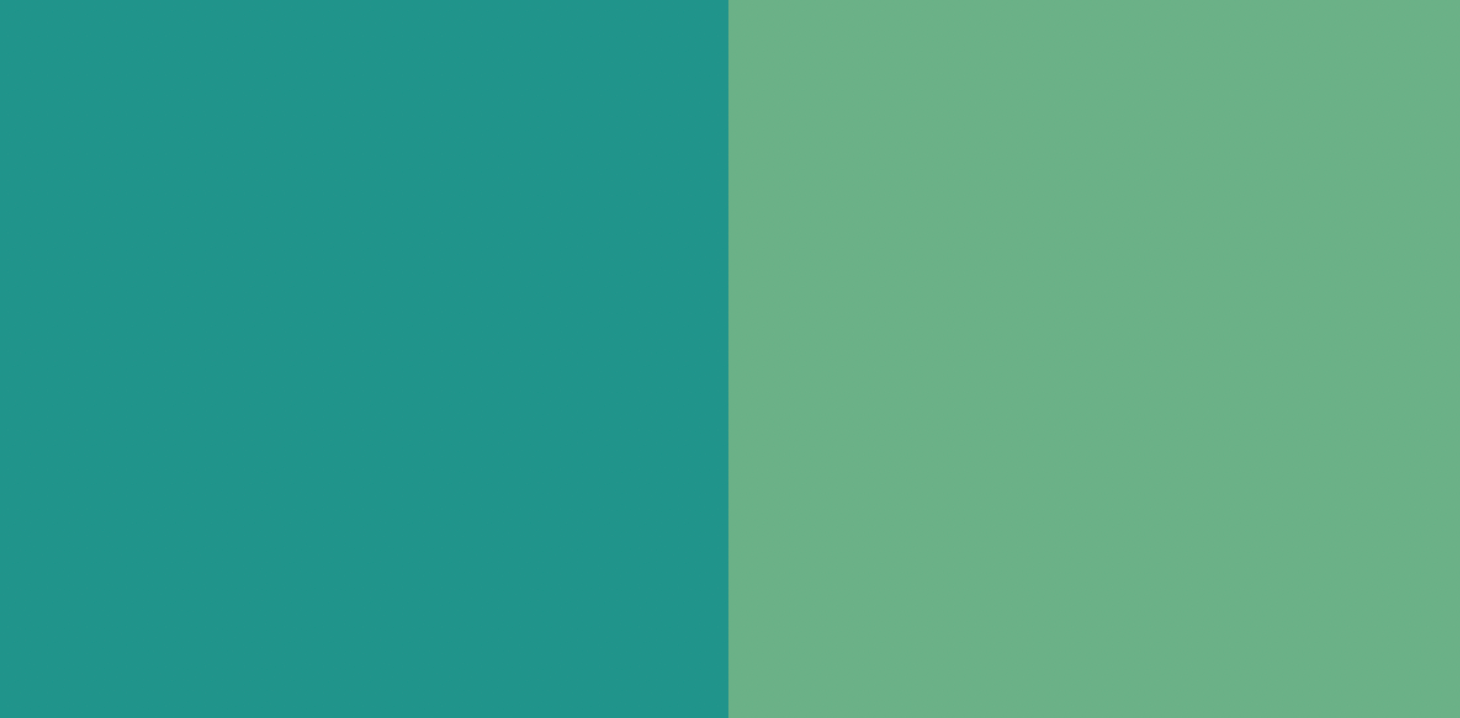 Teal and light green color swatches side by side. 