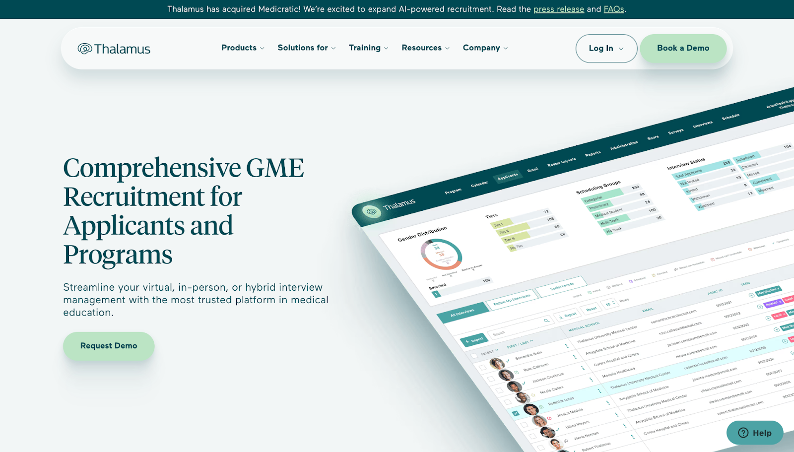 A screenshot of Thalamus’ website, showing header text with a 3D mockup of the tool’s interface.