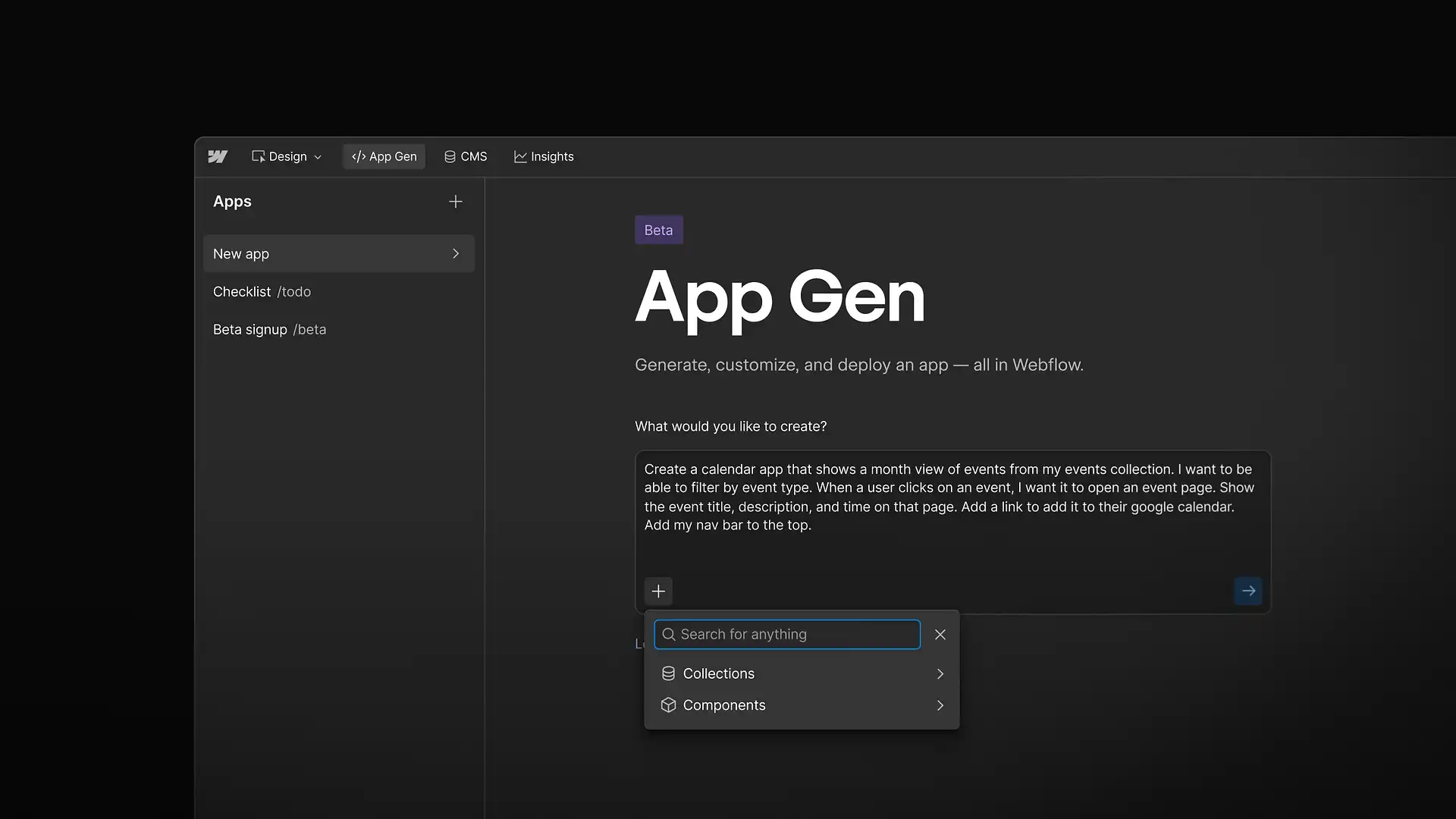Introducing Webflow App Gen