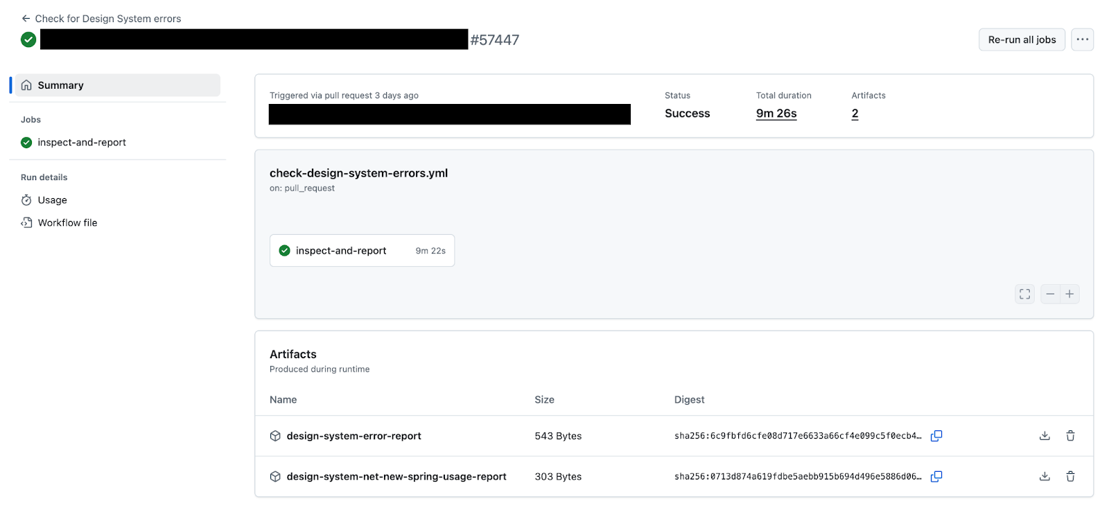 DS Watch GitHub Action running on a pull request.