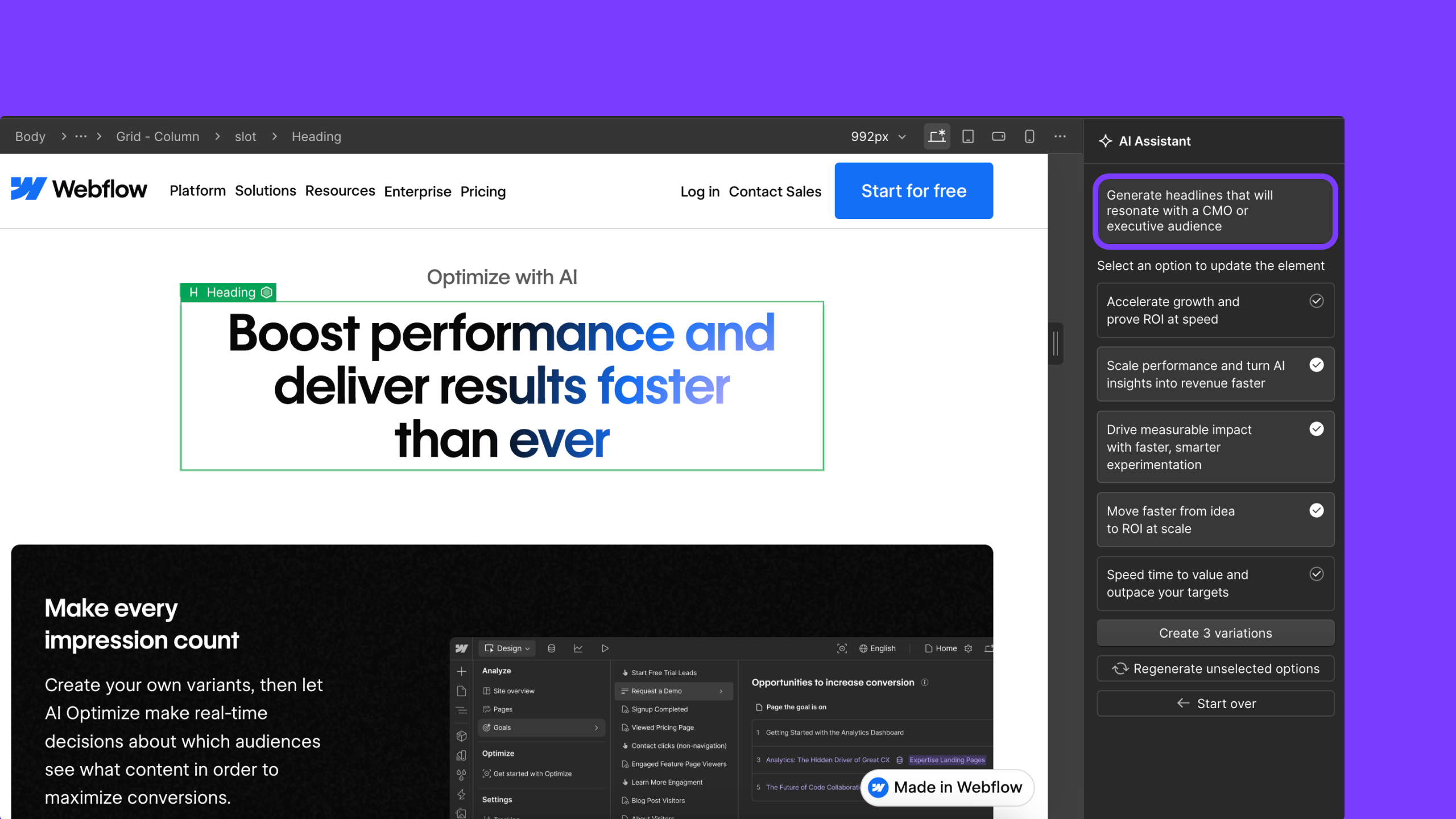 Guide AI with custom prompts in Optimize