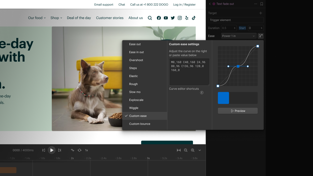 New to Interactions with GSAP: Spline action & ease visualizer