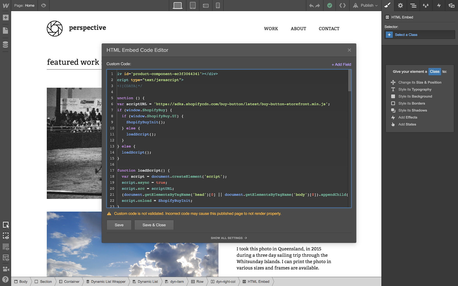 Paste in the embed code.