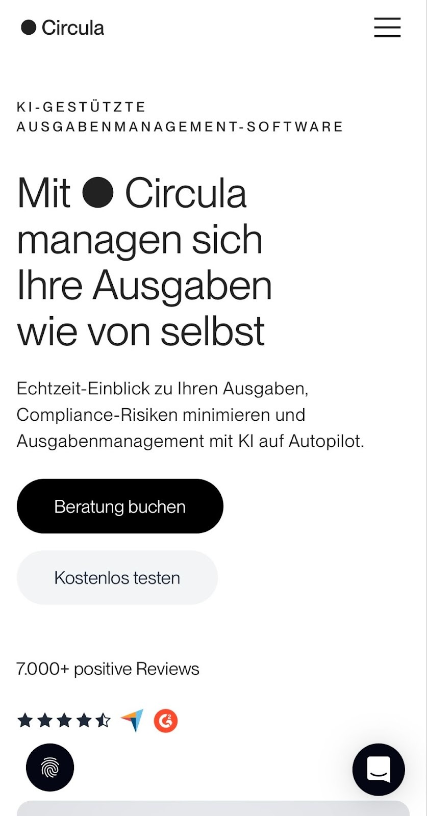 Screenshot of Circula's website on mobile