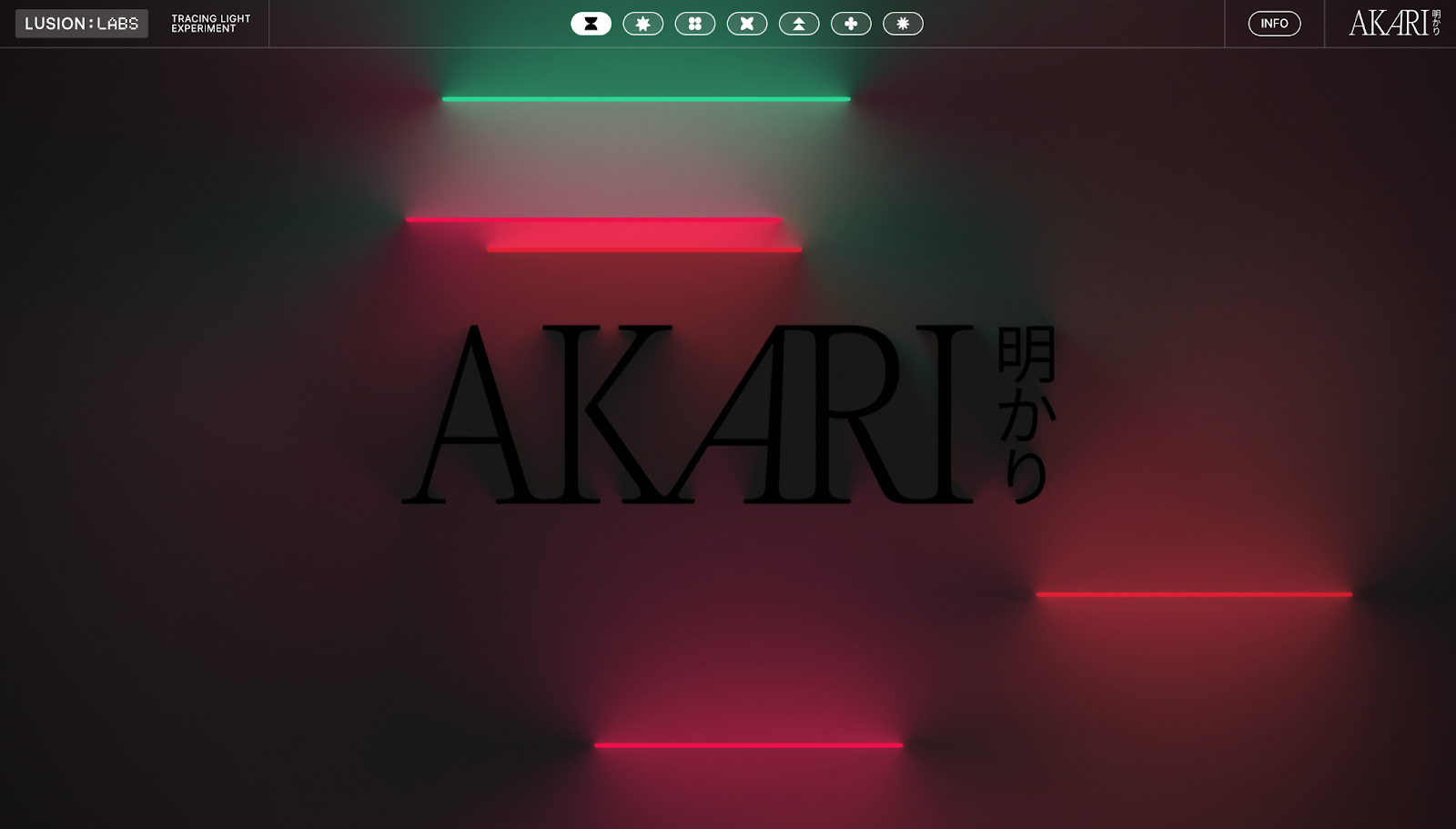 A screenshot of AKARI's homepage