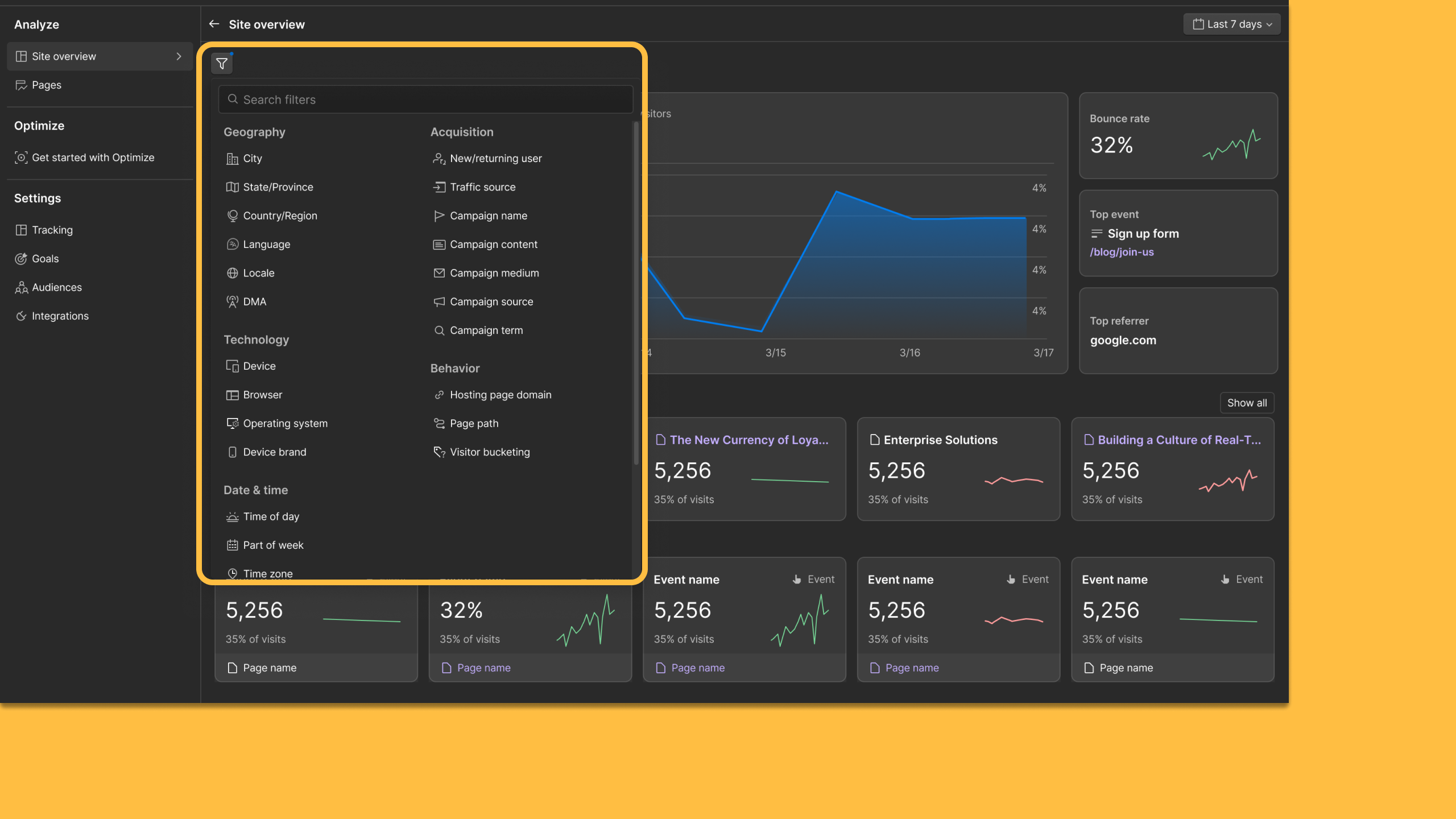 Understand audience behavior with Webflow Analyze