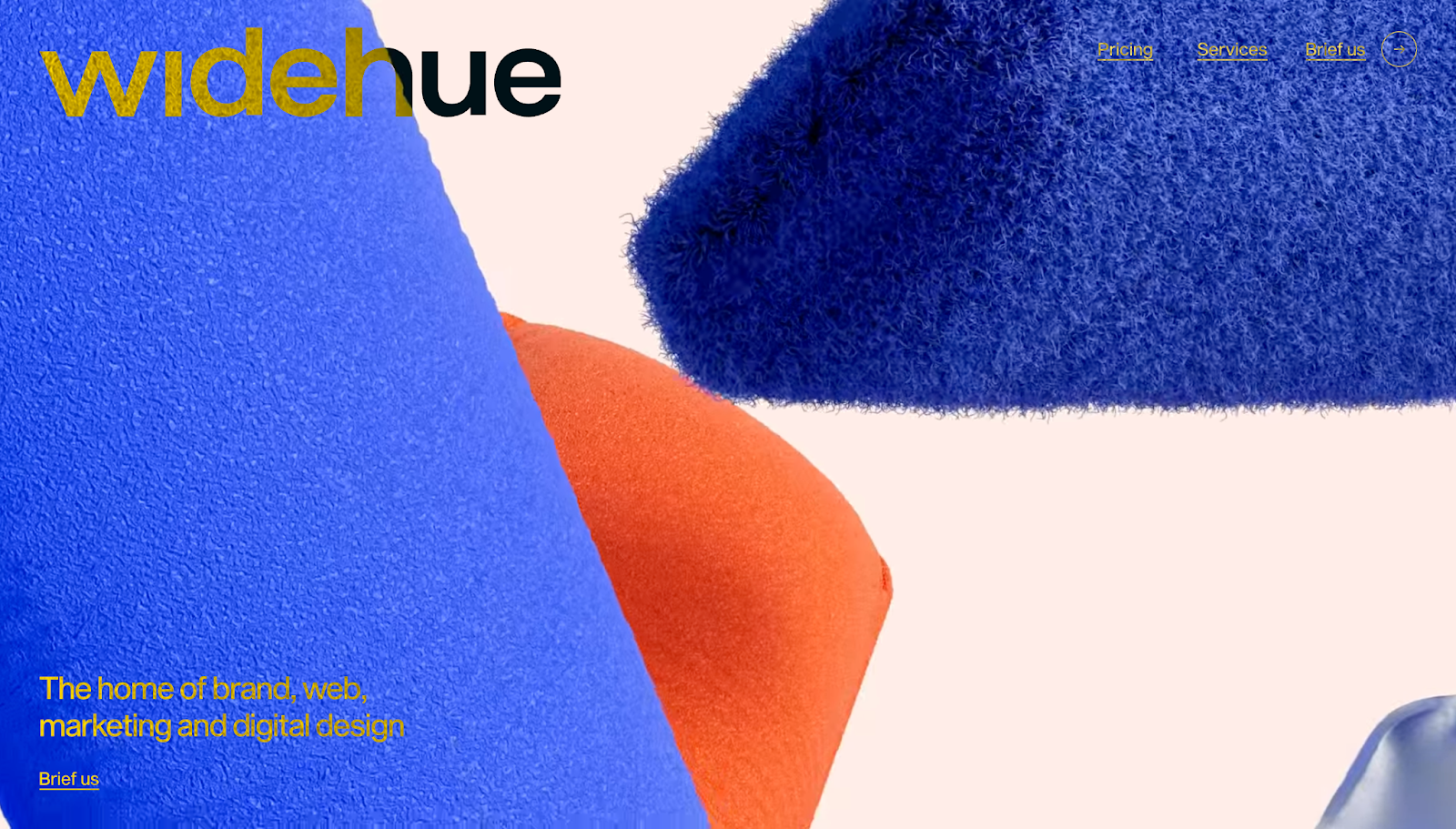 Screenshot of Widehue's homepage