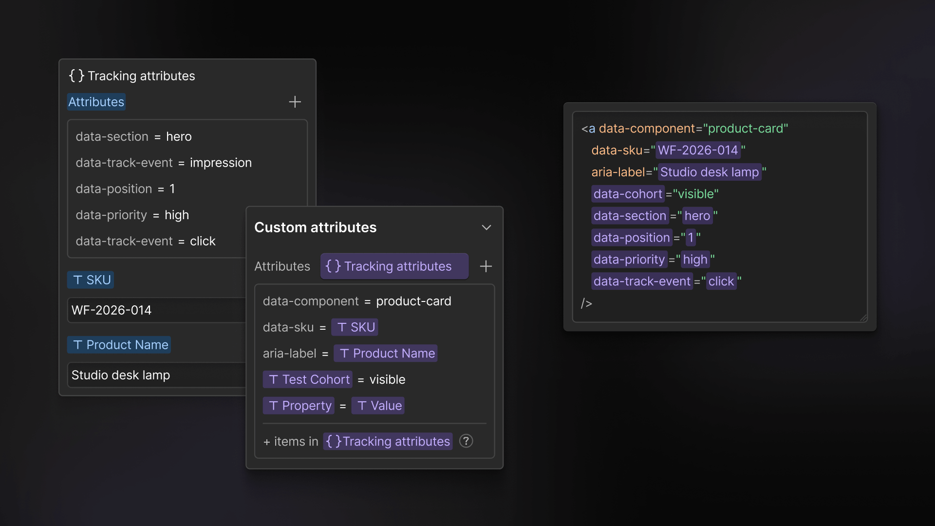 Dynamic attributes for components