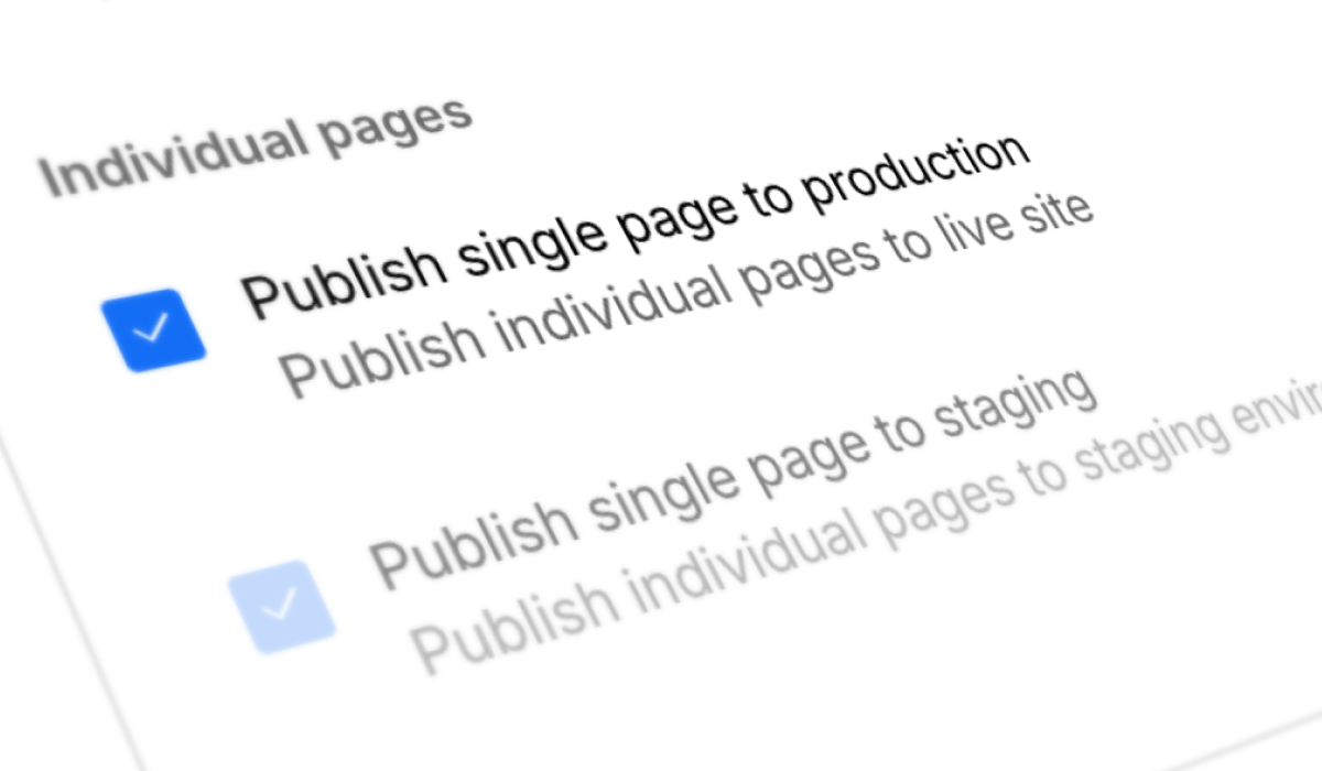 Single-Page Publishing & page-specific access now controls who can publish