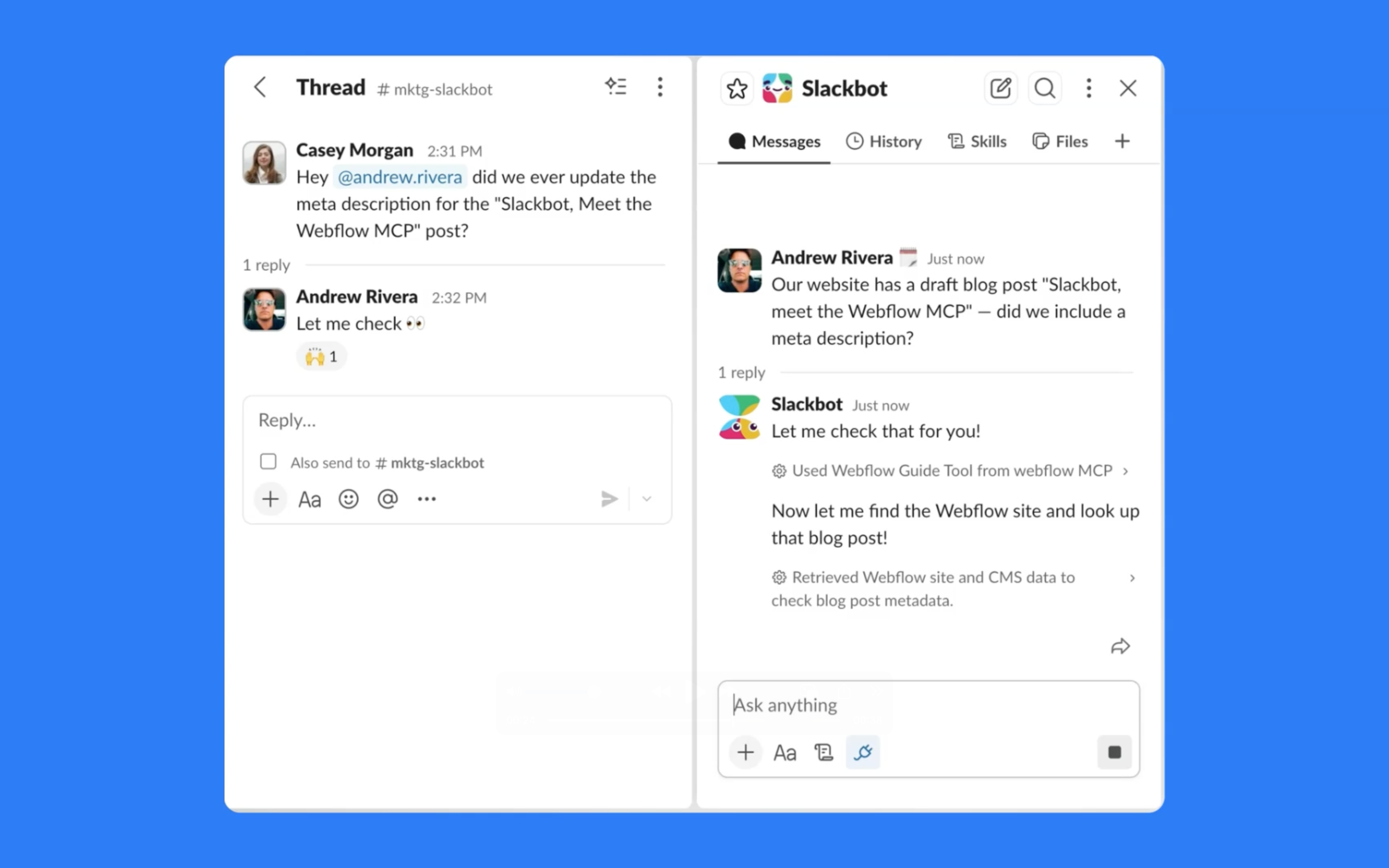 Ask Slackbot questions about your CMS content