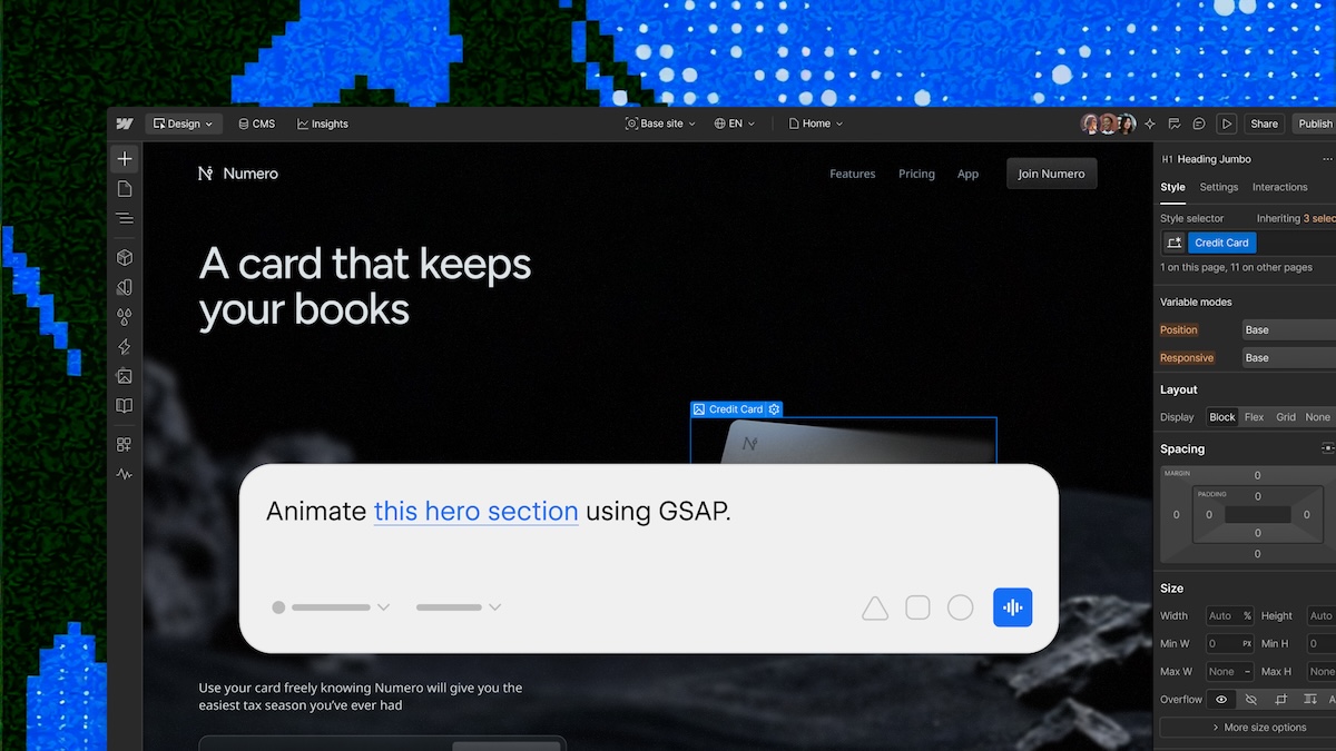 MCP adds interactions, faster CMS access, and Webflow Cloud