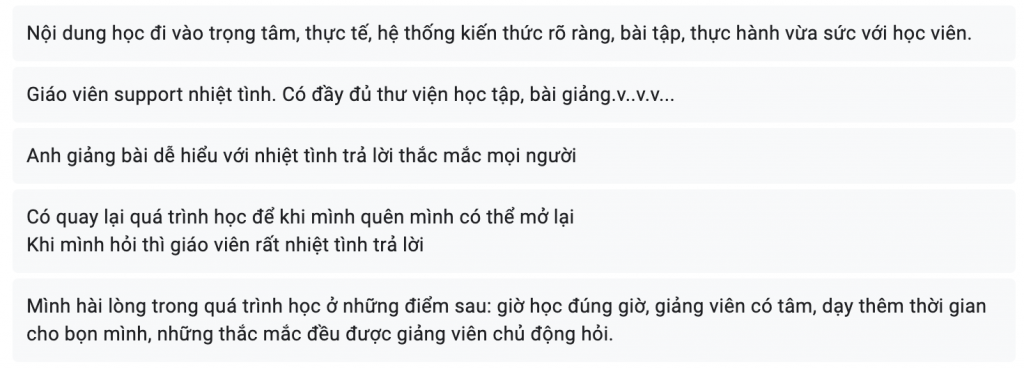Feedback học viên khoá UI Design