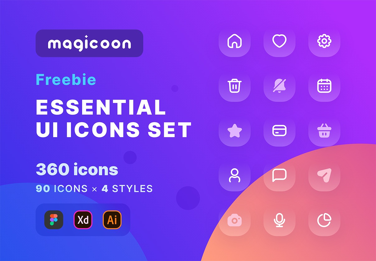 magicoon - Modern Icons Library — Design Freebies on UI8