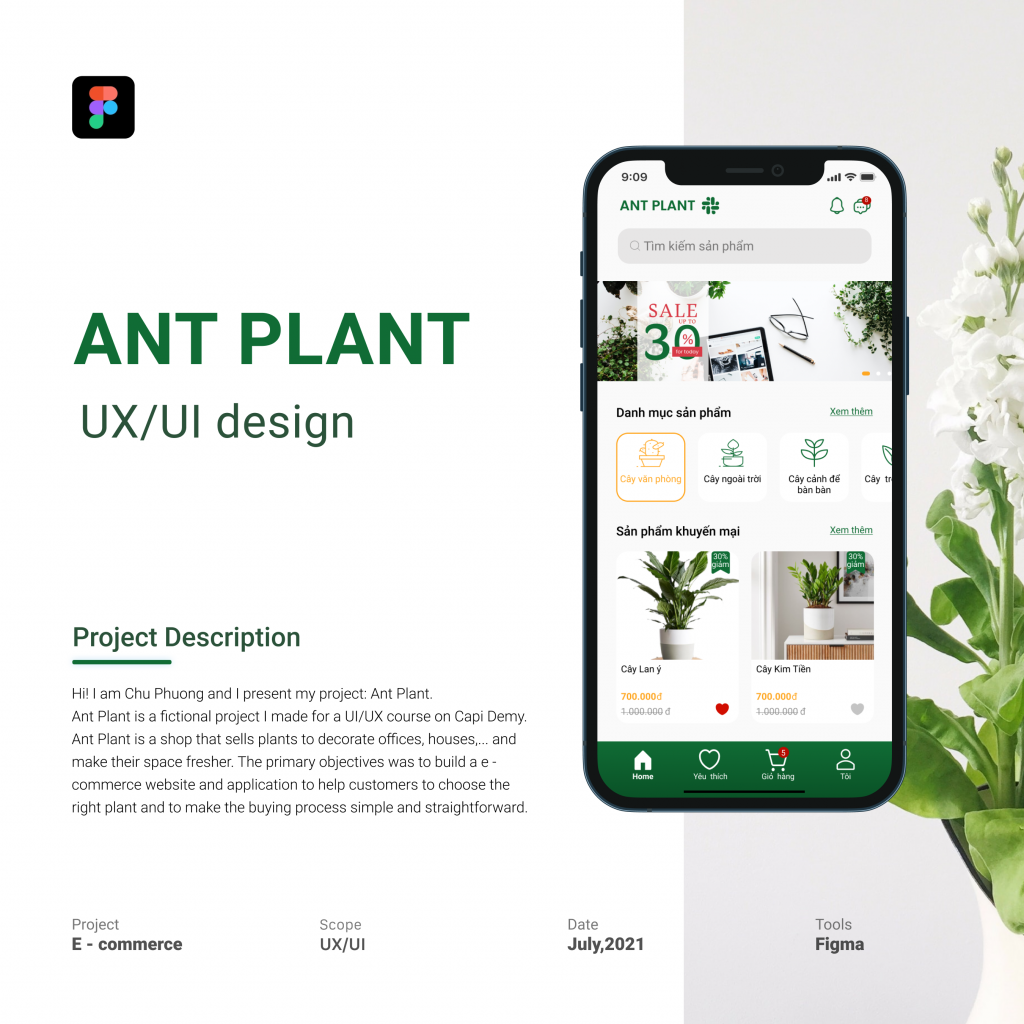 Giao diện Mobile App của sản phẩm học viên khóa UI Design