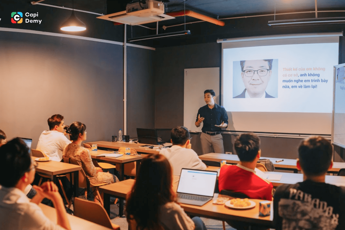 Hình ảnh lớp học UI/UX Design tại Capi Demy