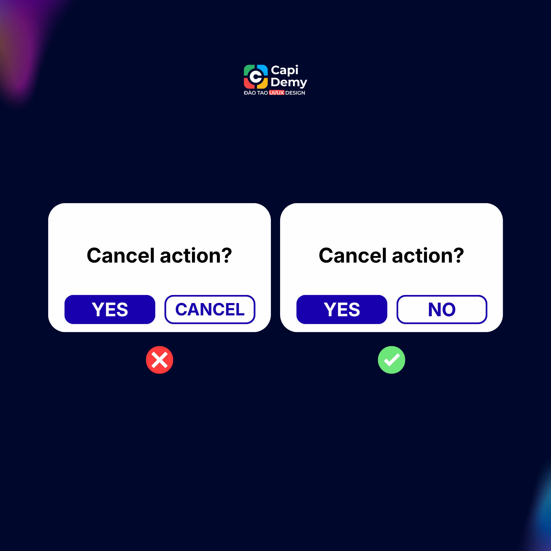 Đặt tên cho button rõ ràng trong thiết kế UI