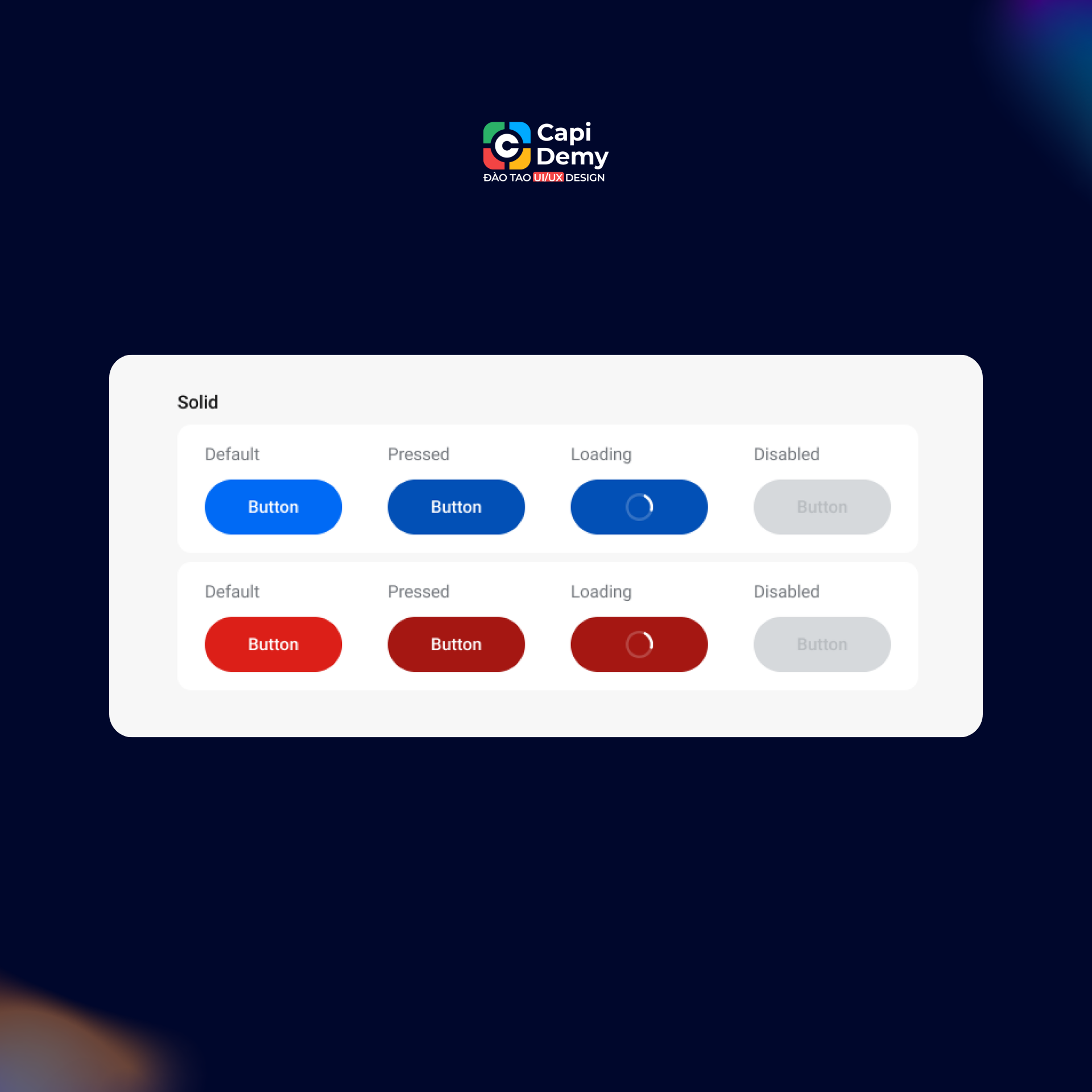 Các trạng thái của button trong thiết kế UI