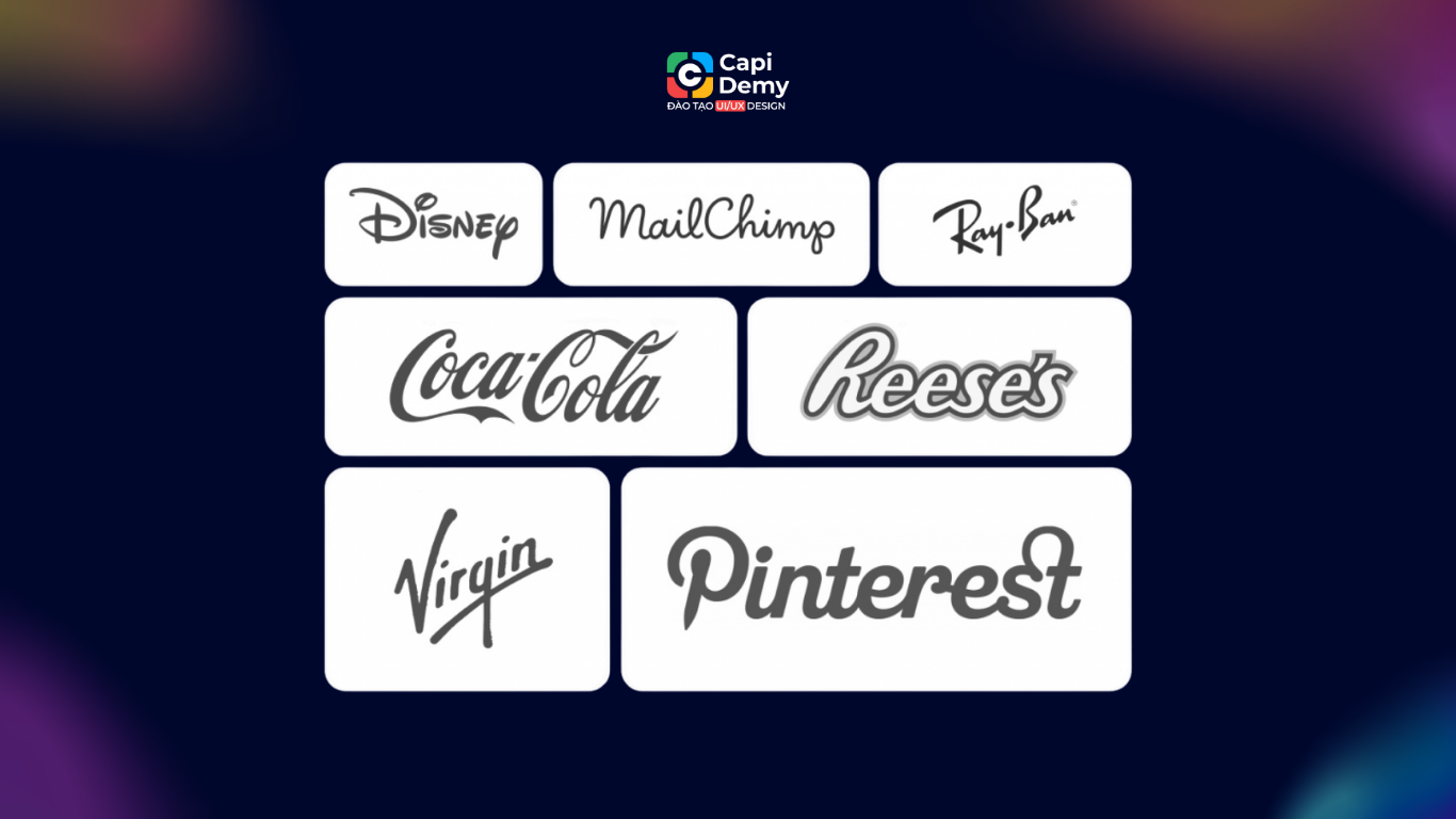 Ví dụ font chữ Script mô phỏng chữ viết tay trong logo thương hiệu