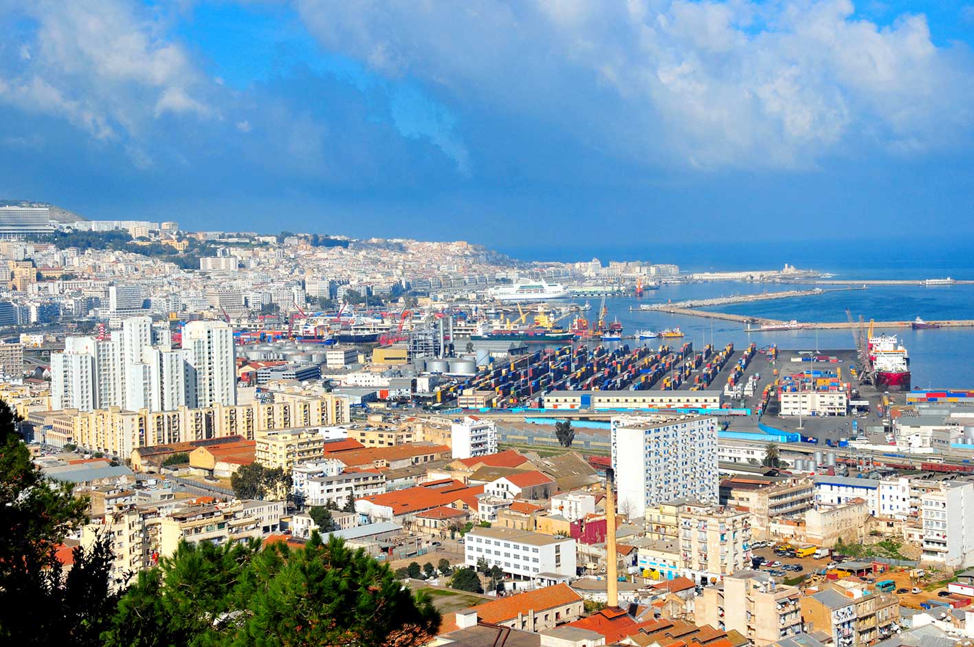 Algiers the capital city of Algeria, on the country’s Mediterranean coast.