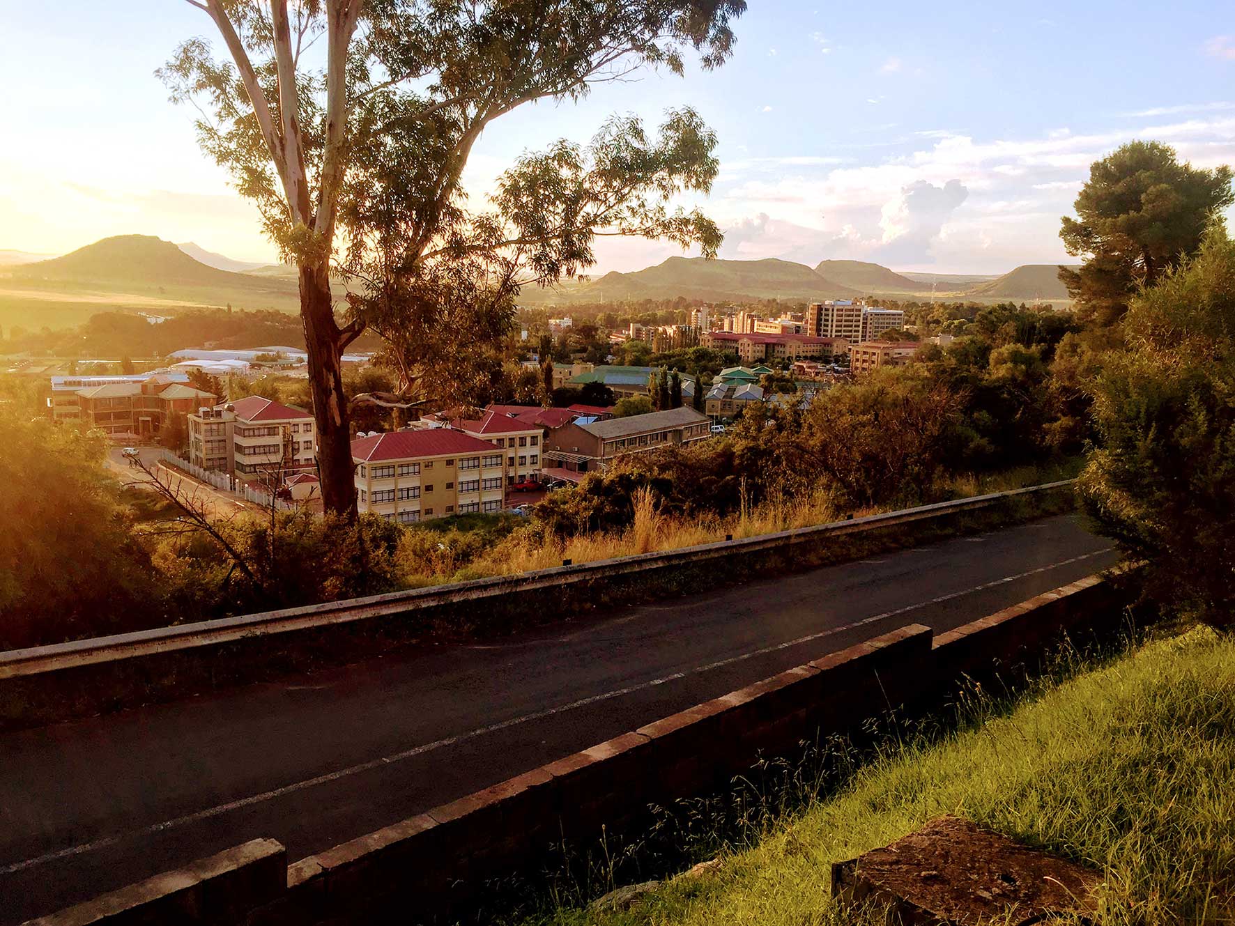 Picture from road above Maseru Lesotho showing the central business district.